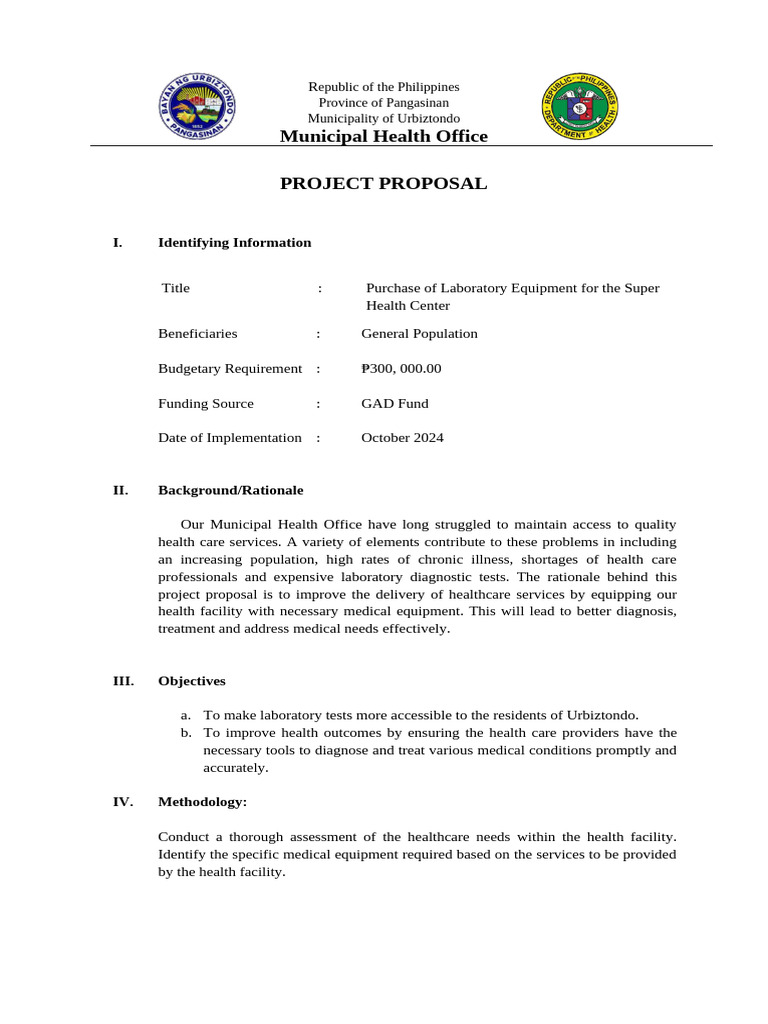 Laboratory Equipment Proposal for Urbiztondo | PDF | Laboratories ...