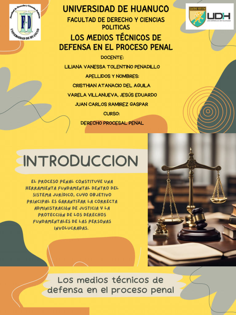 Los Medios Técnicos de Defensa en El Proceso Penal | PDF