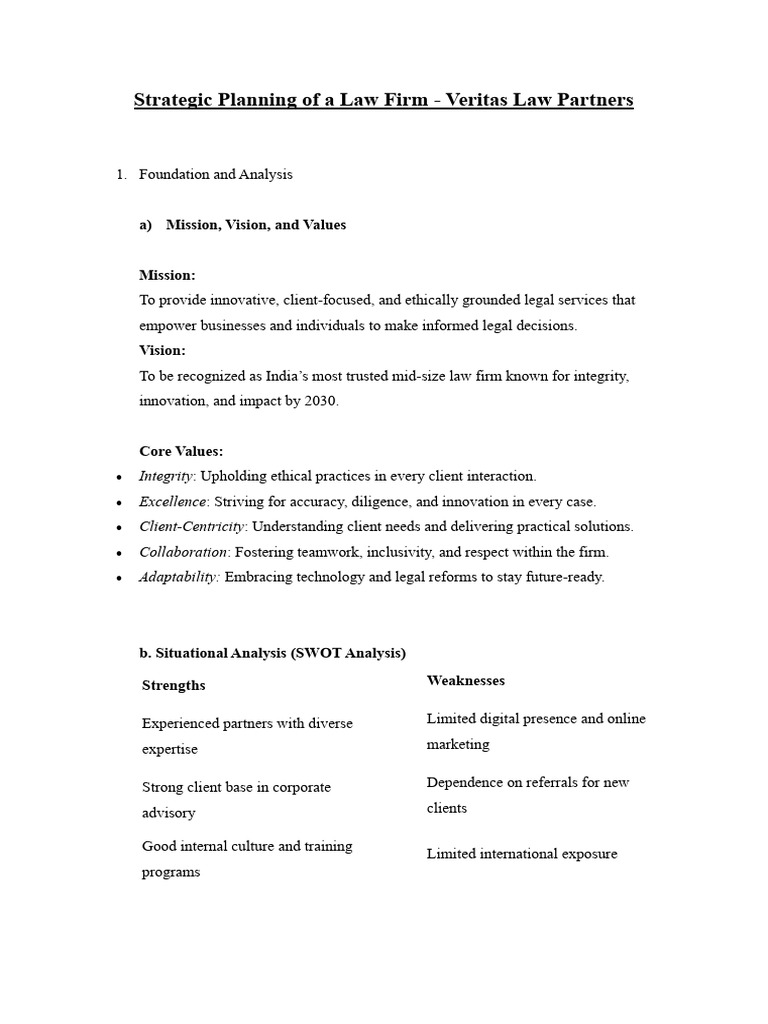 Strategic Planning of A Law Firm | PDF | Compensation And Benefits ...