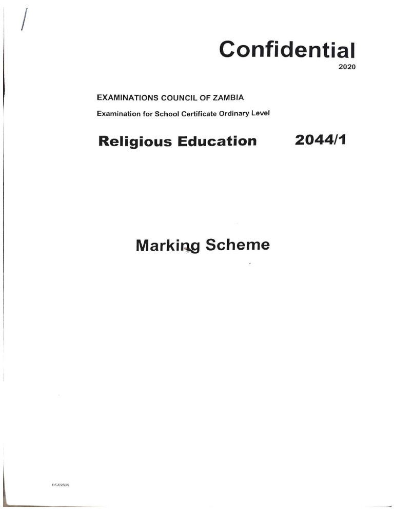 Re 2044 2020 Marking Scheme | PDF