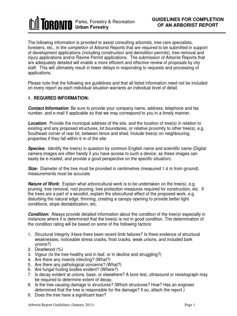 Arborist Report Completion Guidelines | PDF | Trees | Pruning