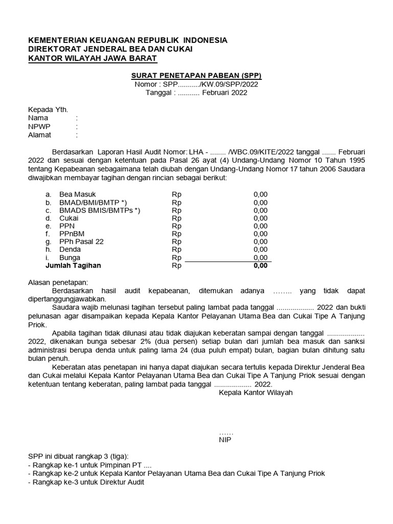 Format SPP Jabar | PDF