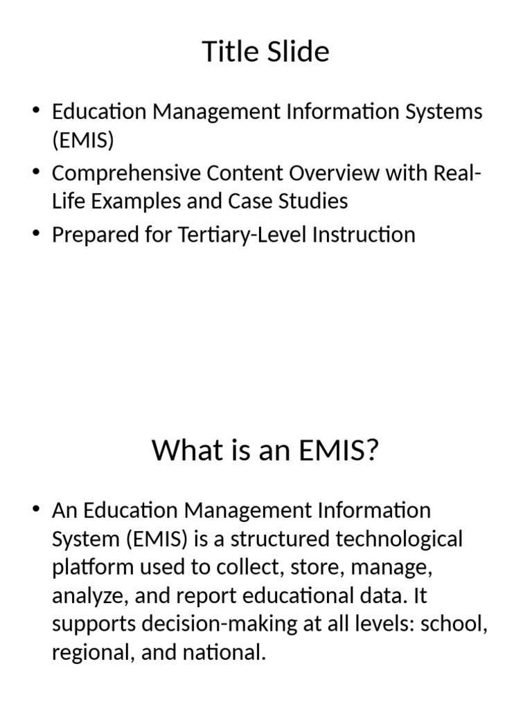 EMIS Overview: Benefits and Case Studies | PDF | Databases | Computer ...