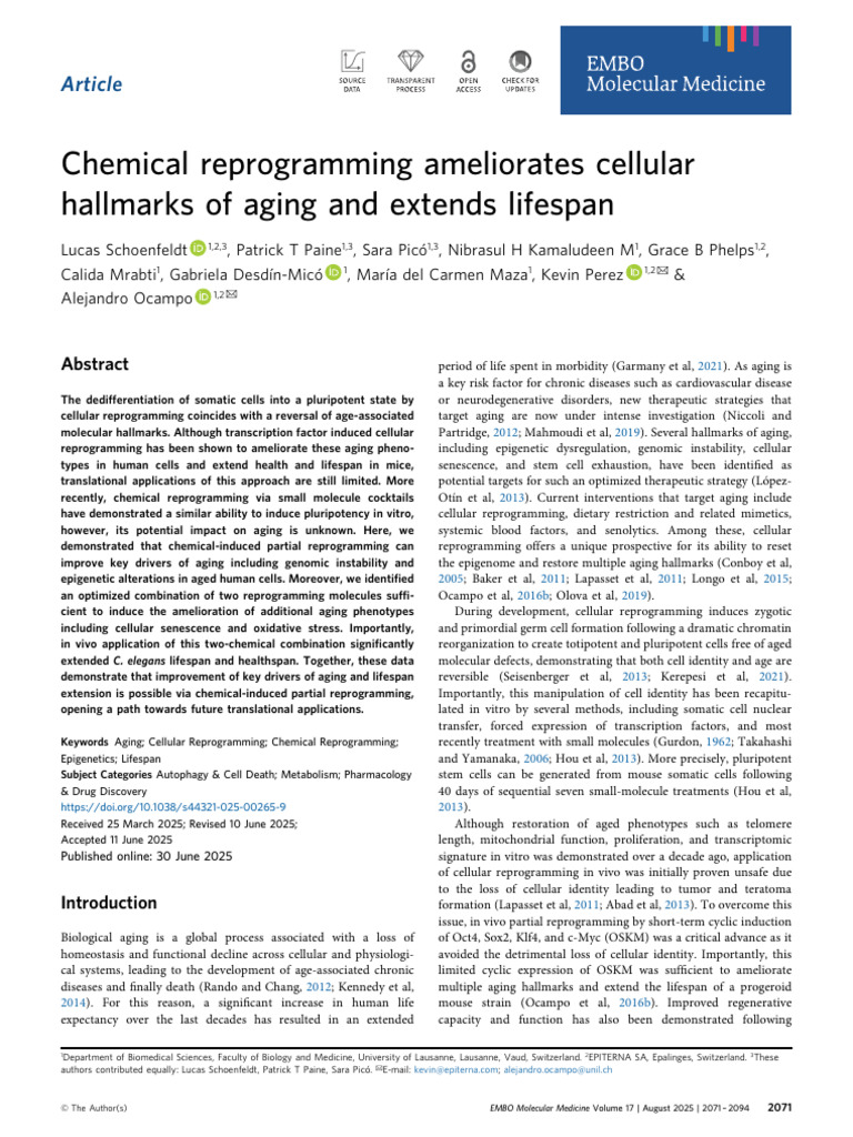 Schoenfeldt Et Al Chemical Reprogramming Ameliorates Cellular Hallmarks ...