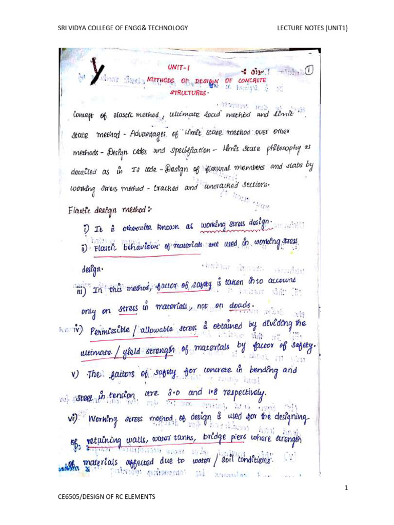 RC Elements Design Lecture Notes | PDF