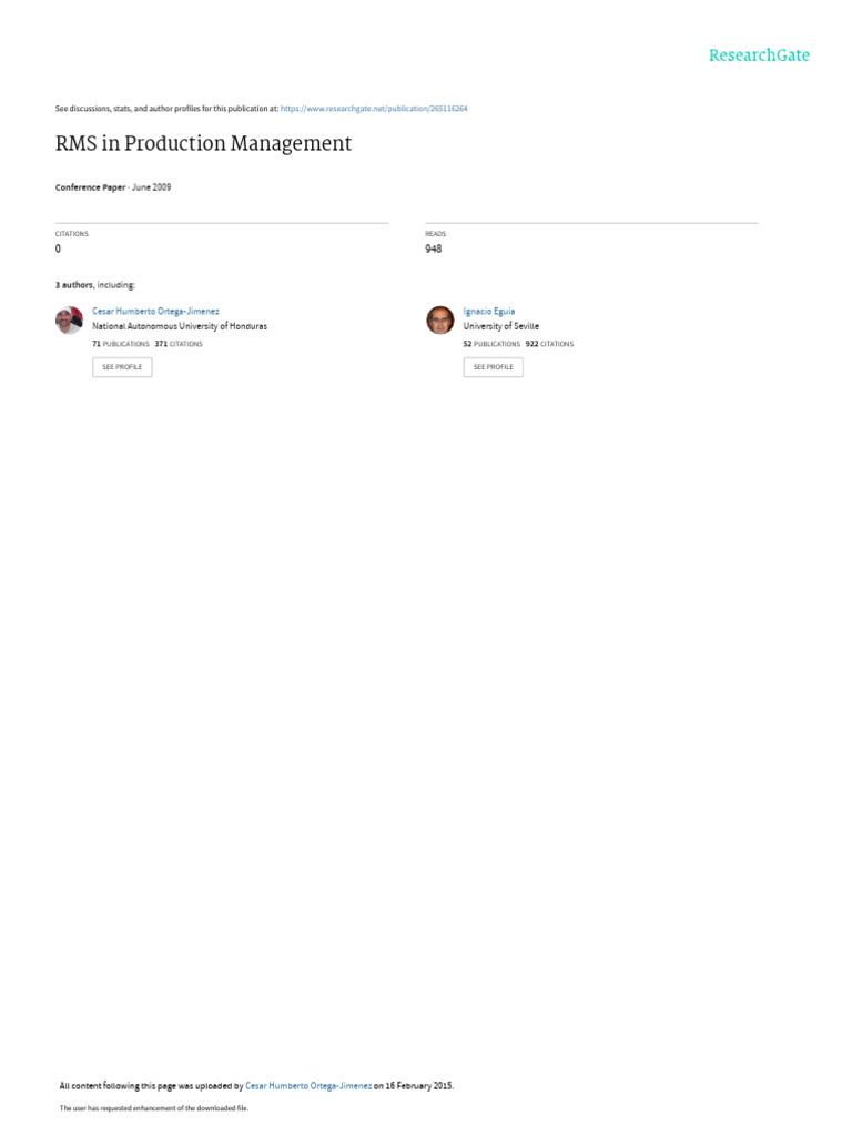 RMS in Production Management | PDF | Lean Manufacturing | Competition