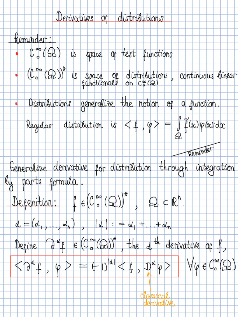 212 - Lecture 2 - Distributional Derivatives | PDF