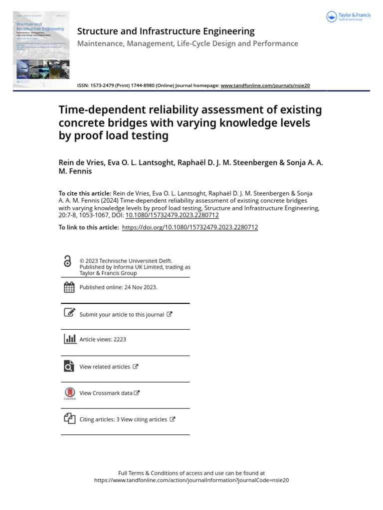 Time-Dependent Reliability Assessment of Existing Concrete Bridges With ...