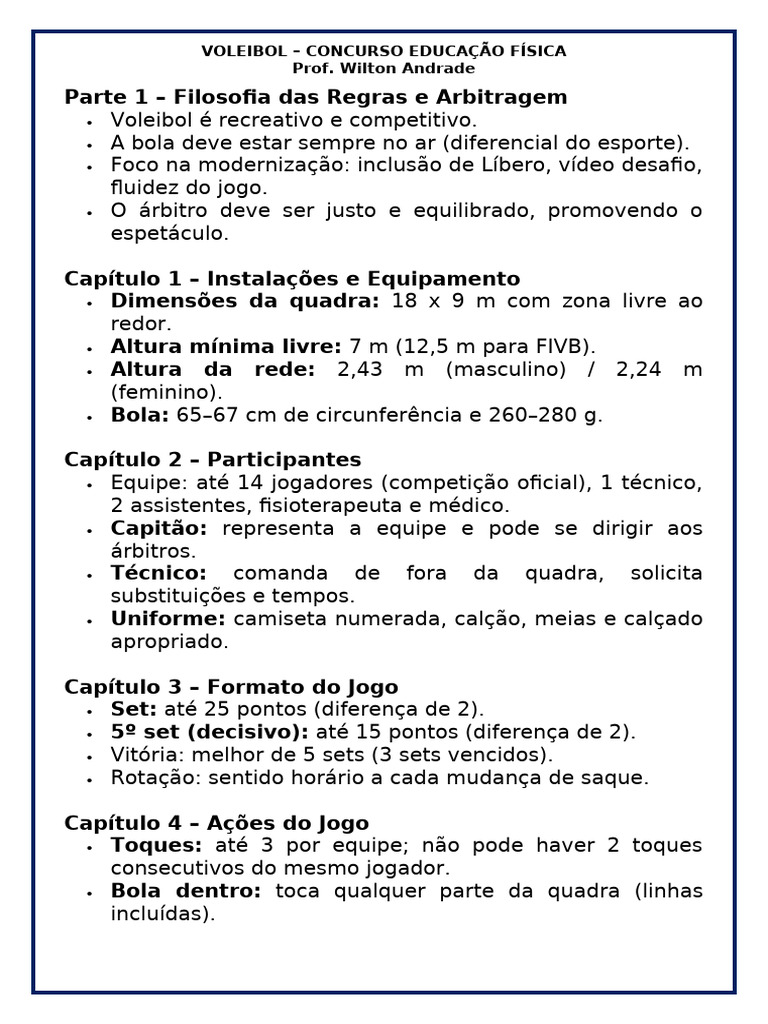 Regras e Estrutura do Voleibol 2025-2028 | PDF | Voleibol | Jogos com bola