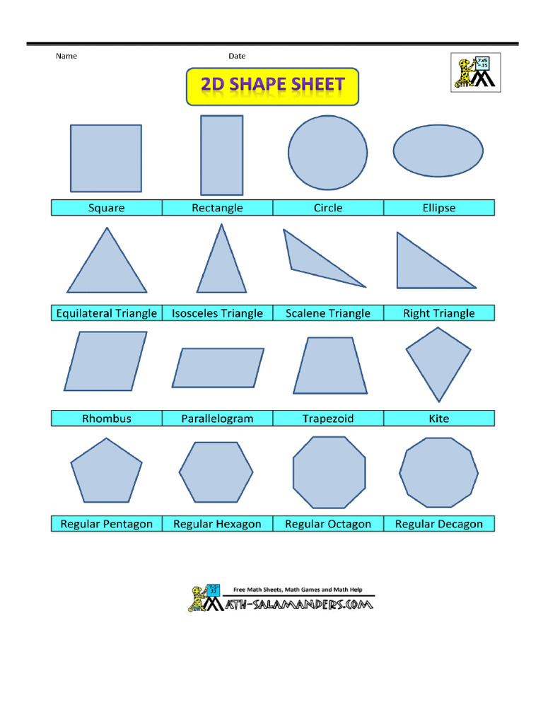 2d Shape Sheet Col | PDF