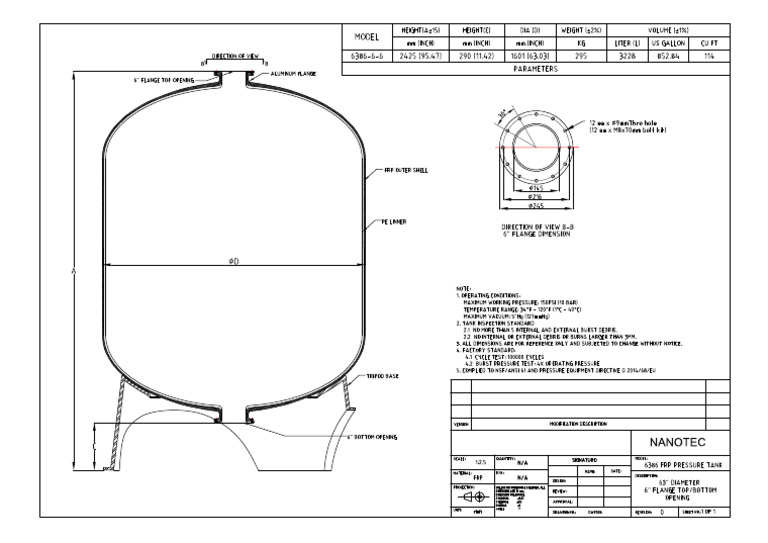 Drawing FRP Tank 6386 Nanotec | PDF