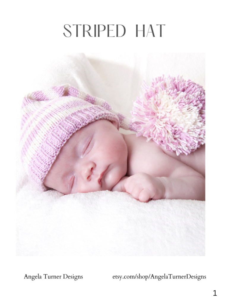 Striped Hat Pattern for Preemies | PDF | Knitting | Needlework