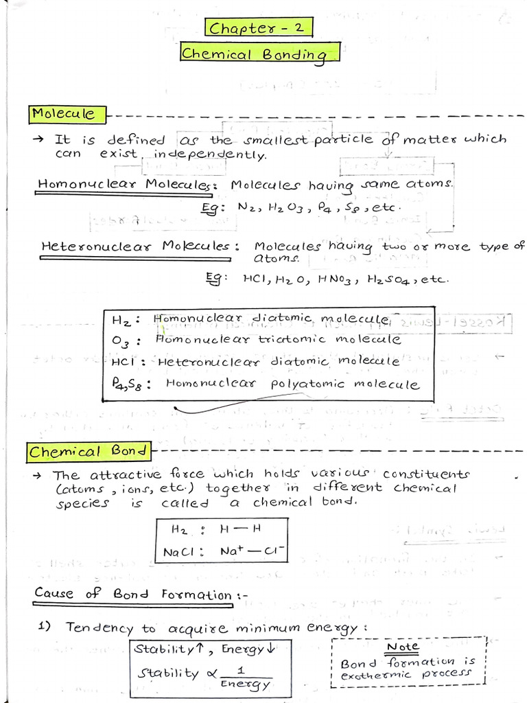 Chemical Bonding - Notes Arif | PDF