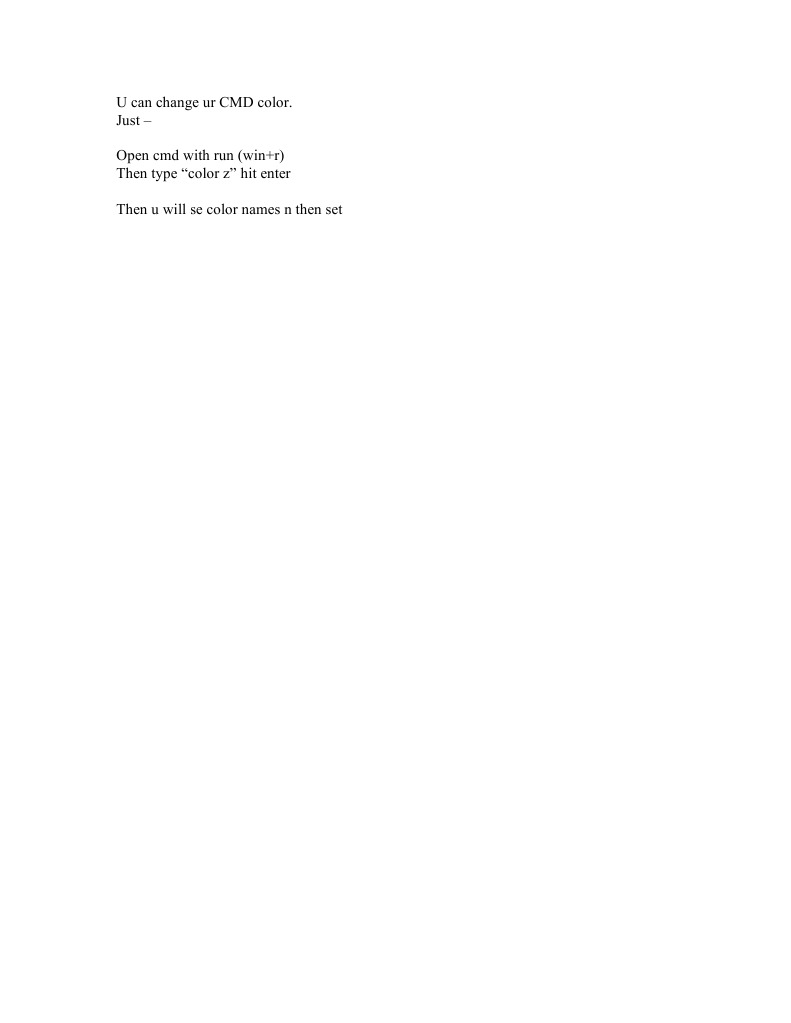U Can Change Ur CMD Color | PDF