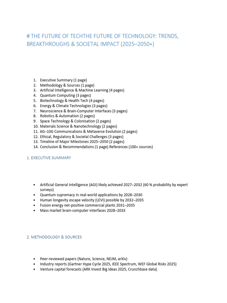 The Future of Techthe Future of Technology | PDF | Artificial ...