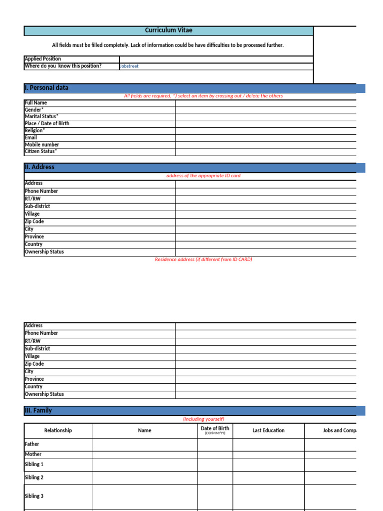 FRM - HRD - 010 - Biodata - Software Developer | PDF