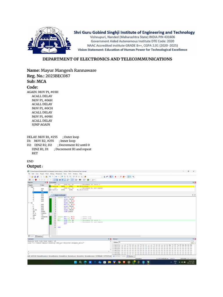 Mca Exp9 | PDF