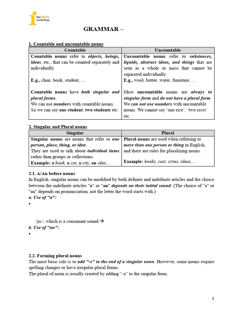 Nouns and Their Quantities Explained | PDF | Grammatical Number | Plural