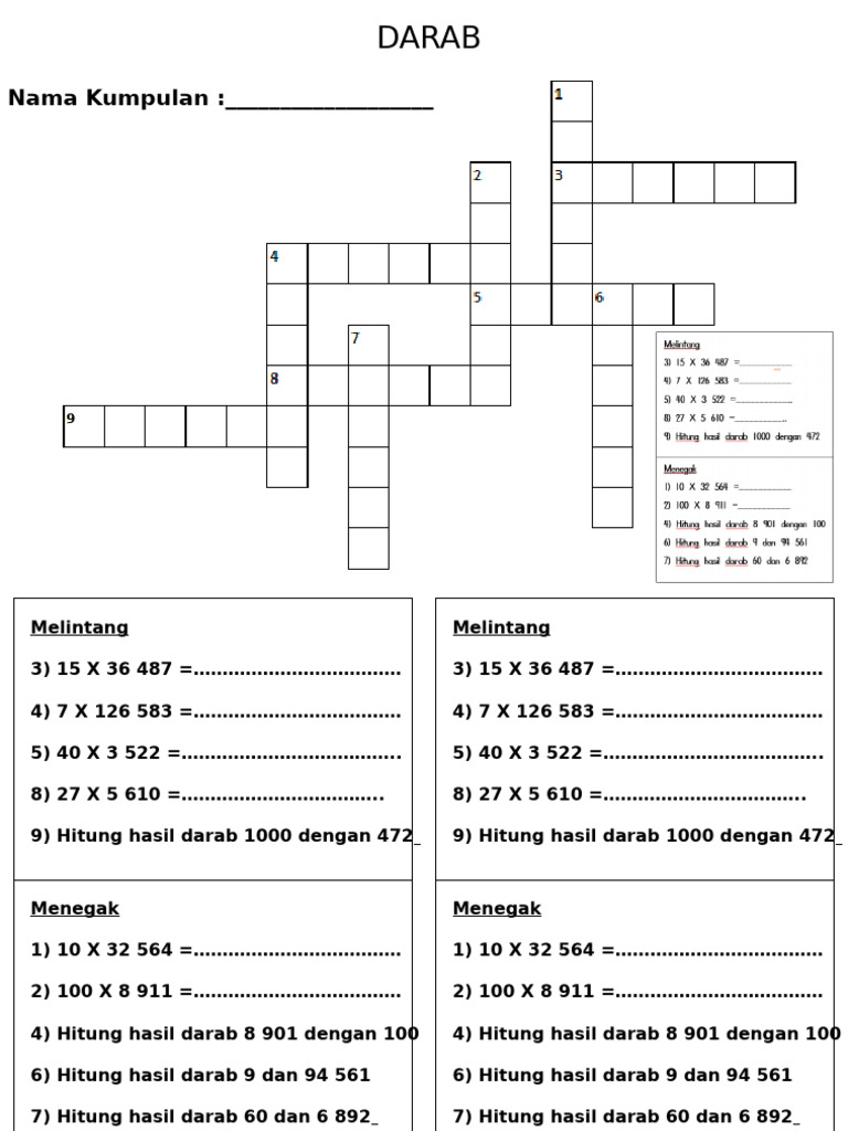 Teka Silang Nombor Darab T5 | PDF