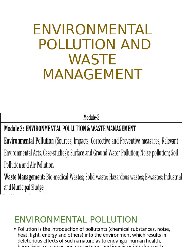Environmental Pollution Overview | PDF | Water Pollution | Waste