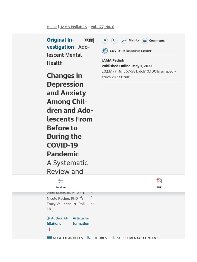 Adolescent Mental Health Changes During COVID-19 | PDF | Major ...
