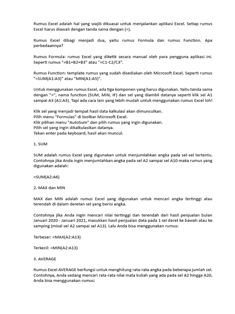Rumus Excel | PDF