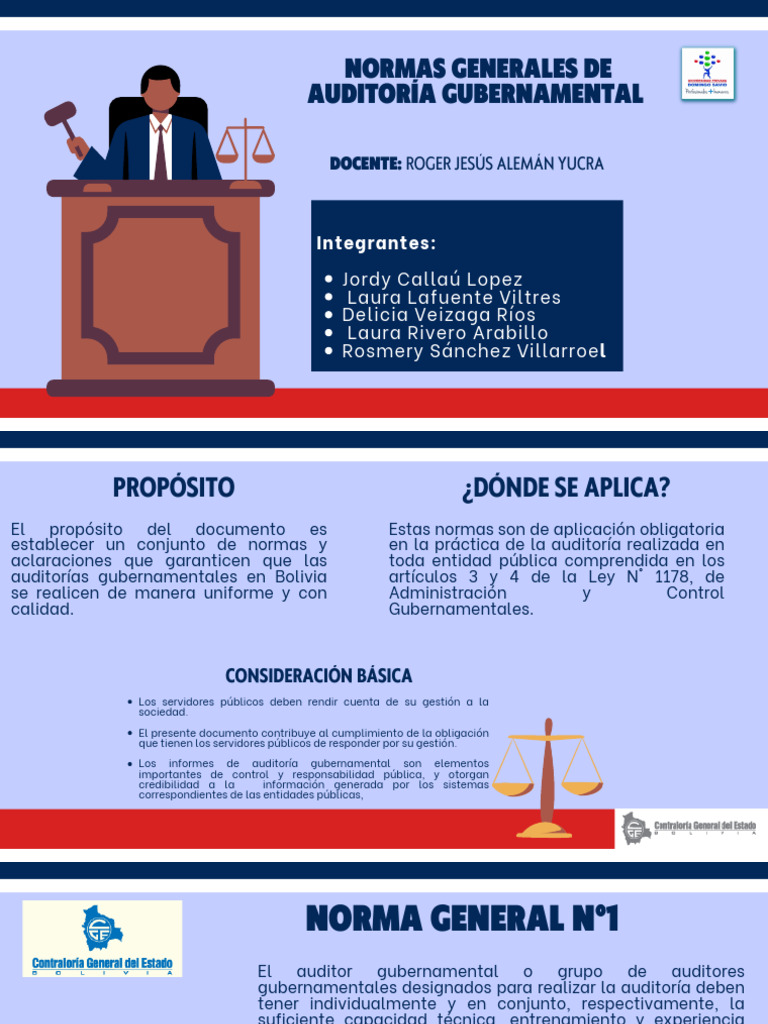 Normas de Auditoría Gubernamental en Bolivia | PDF | Auditoría | Contralor