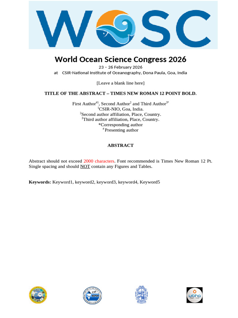 WOSC26 Abstract Template | PDF