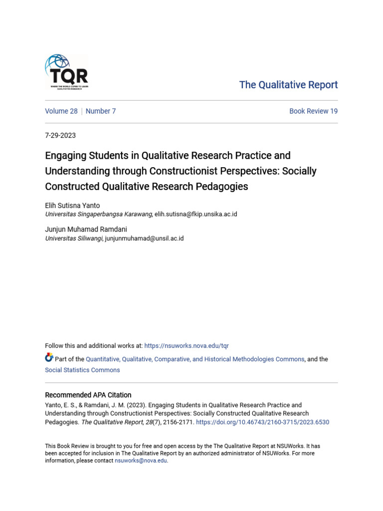 Engaging Students in Qualitative Research | PDF | Constructivism ...