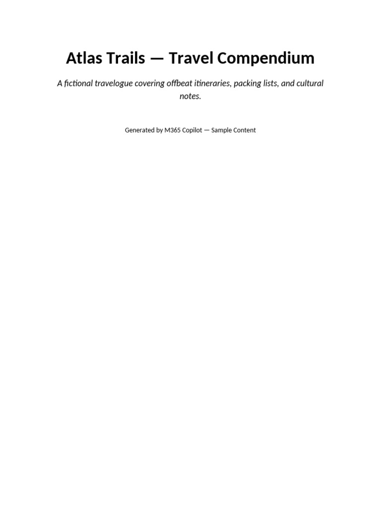 04 Atlas Trails Travel Compendium | PDF