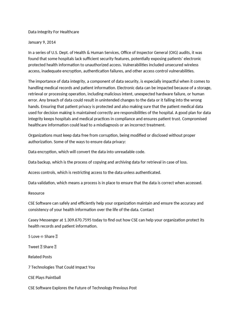 Data Integrity Journal... Journal 3 | PDF