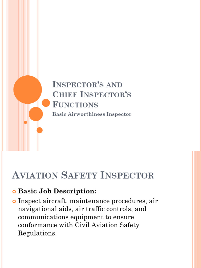 Aviation Inspector and Chief Inspector Roles | PDF | Aviation | Aircraft
