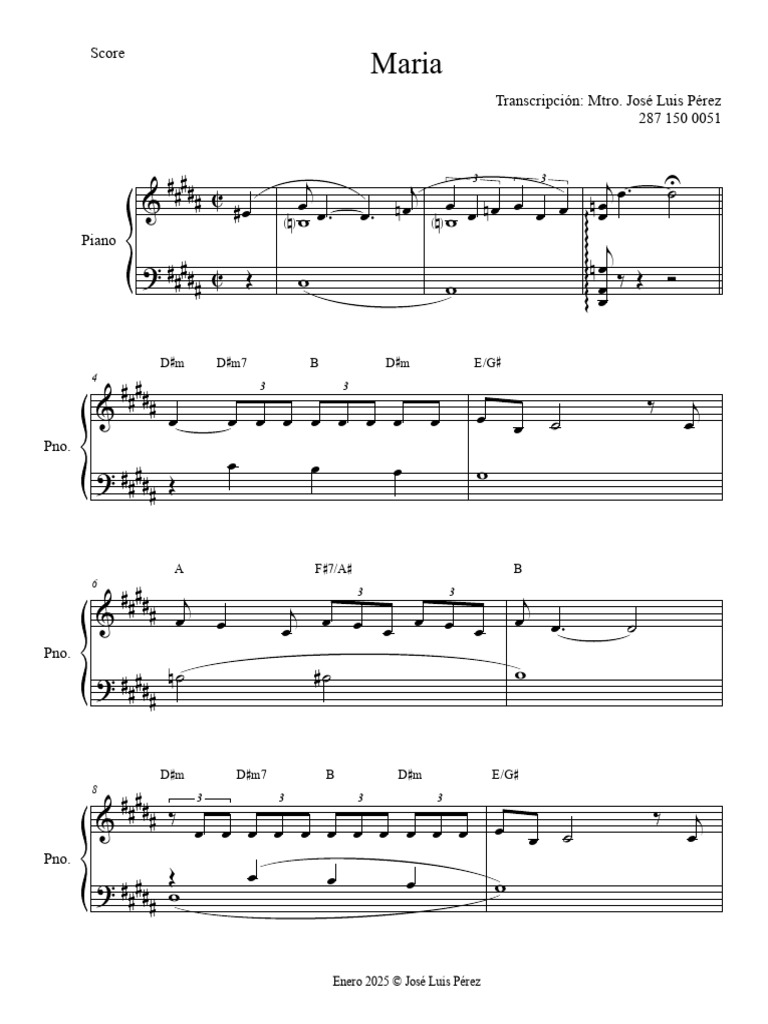 Transcription Piano de 