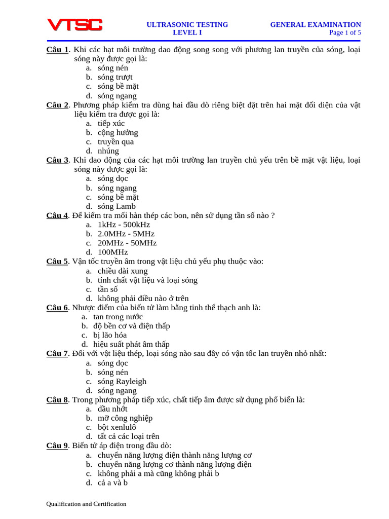 Ut Level I - General | PDF