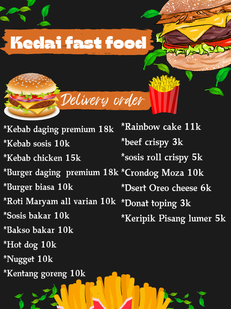 Colorful Illustration Fast Food Menu - 20251009 - 203058 - 0000 | PDF