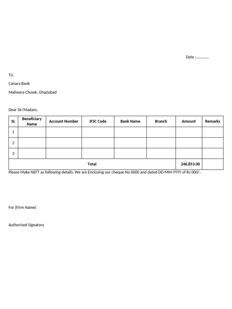 Remittance Letter To Bank-1 | PDF