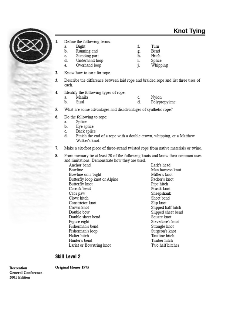 Knot Tying | PDF | Knot | Rope