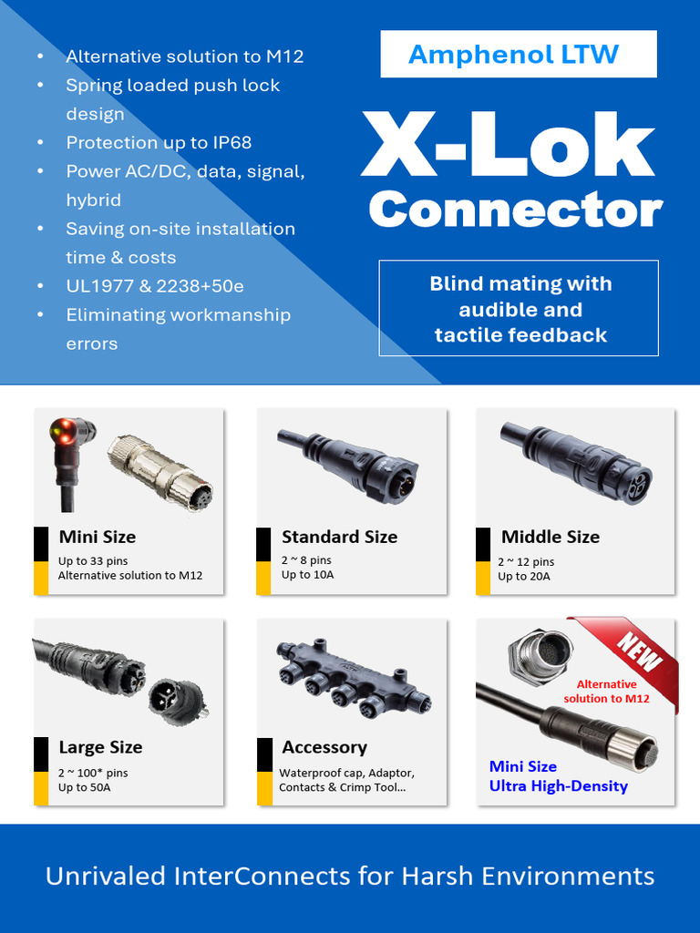 X-Lok Push Lock Connectors Overview | PDF | Electrical Connector | Lidar