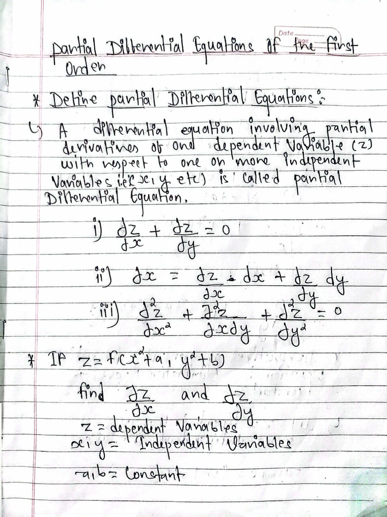 PDE of First Order (Diff Eqn) | PDF