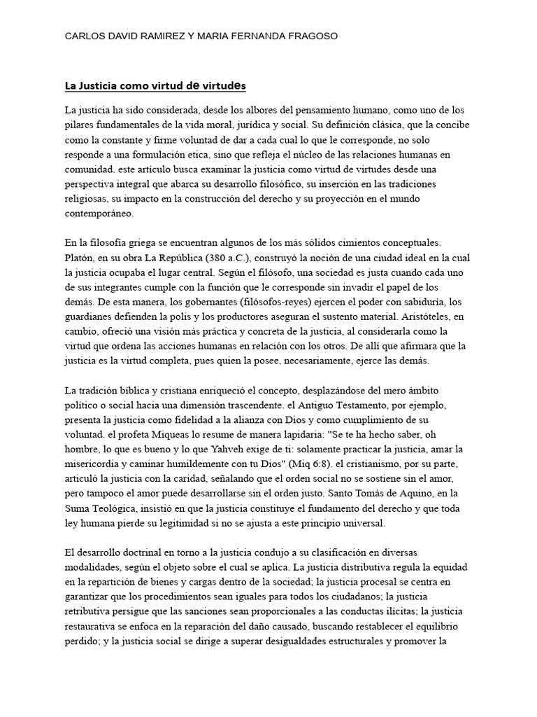 Justicia: Pilar de la Vida Moral | PDF | Justicia | Crimen y violencia