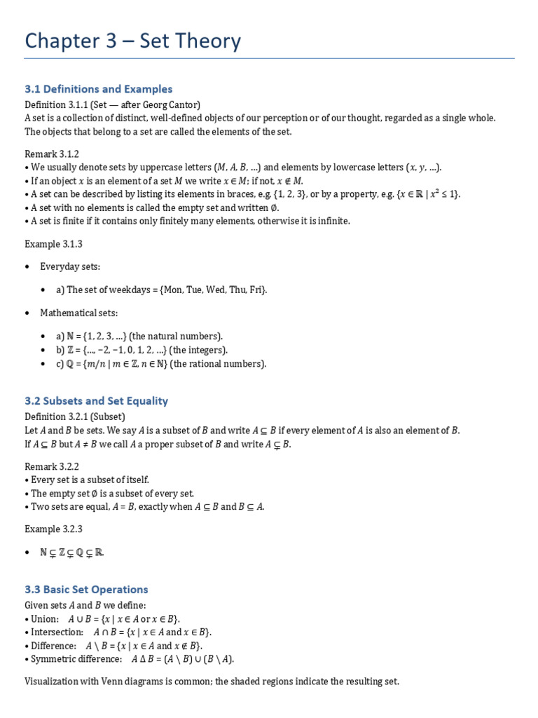 Understanding Set Theory Basics | PDF | Set (Mathematics ...