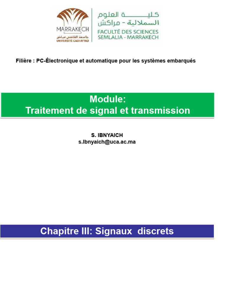Signaux Discrets : Concepts et Transformées | PDF | Transformation de ...