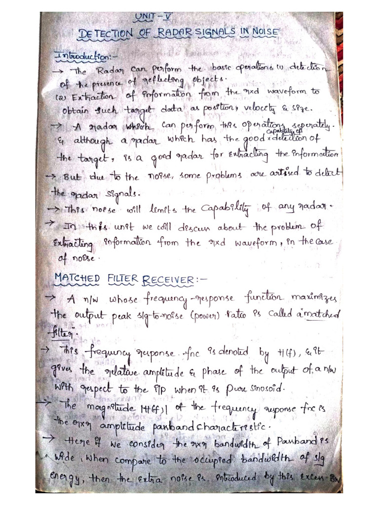 RS Unit 5 (Handwritten) | PDF