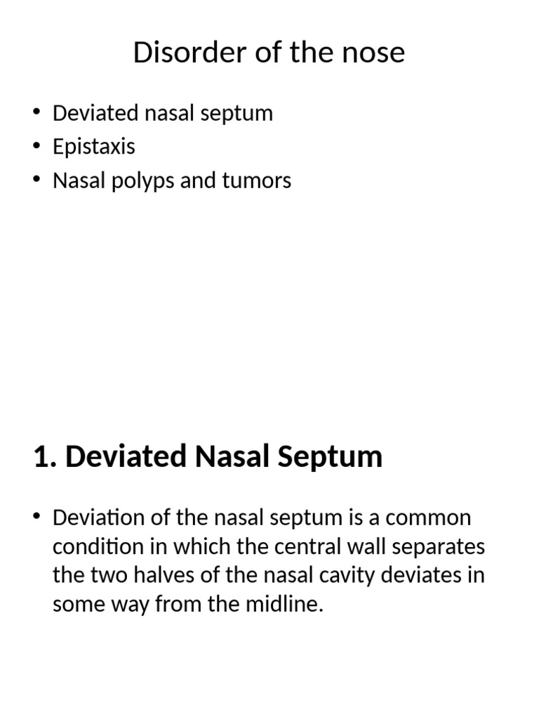 Deviated Nasal Septum | PDF | Human Nose | Bleeding