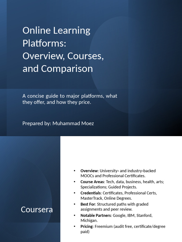 Online Learning Platforms Comparison Guide | PDF | Massive Open Online ...