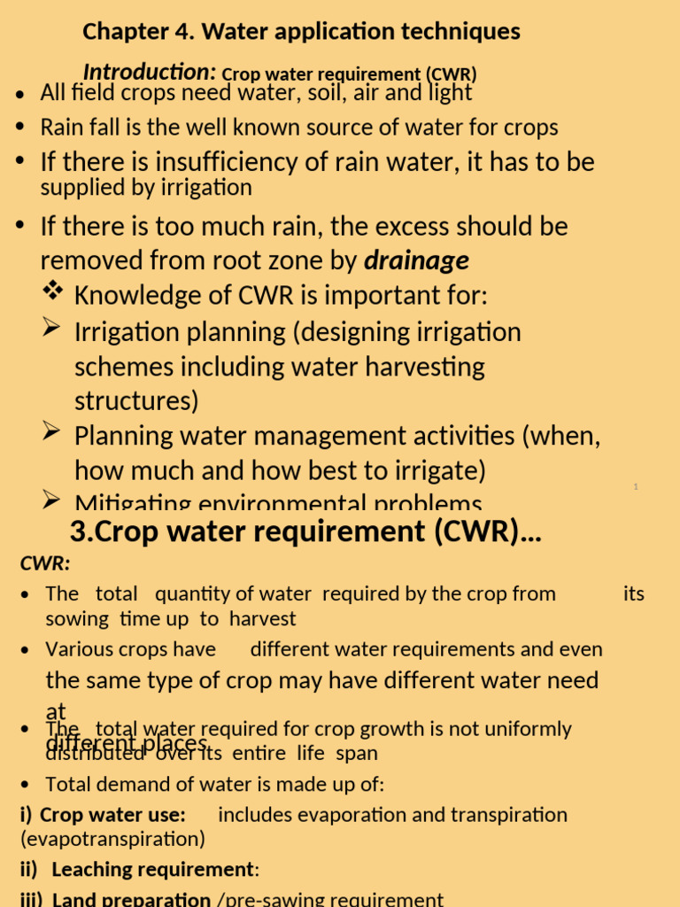 Crop Water Requirement and Irrigation Techniques | PDF ...