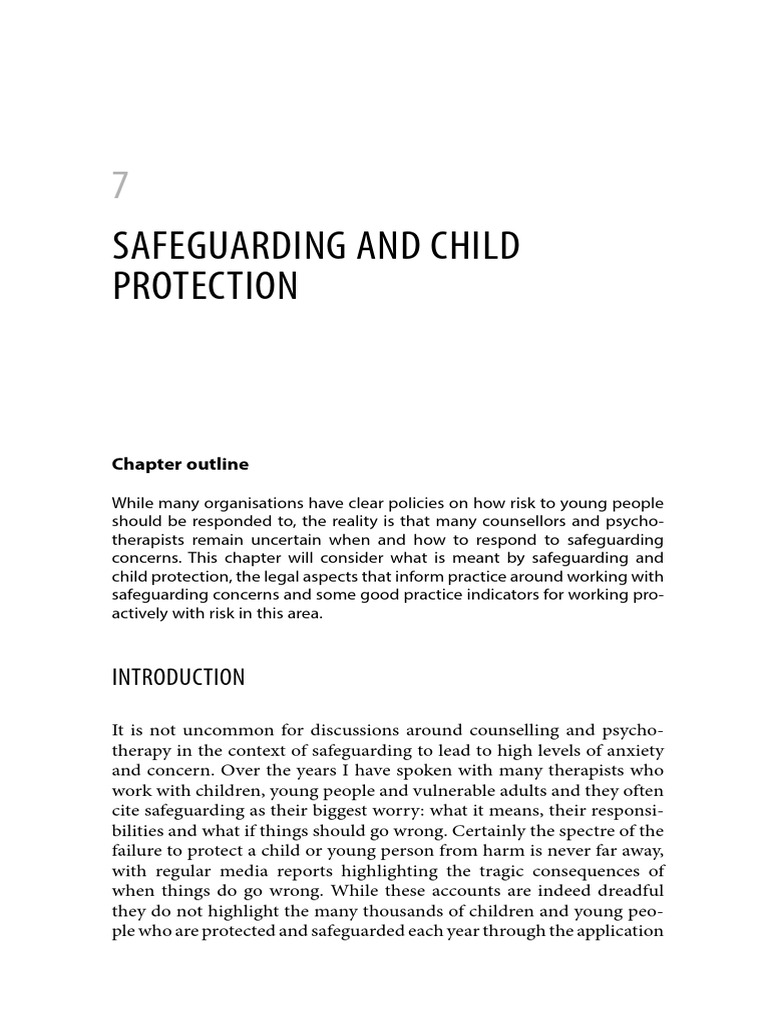 Reeves2015 7safeguarding and Child Protection | PDF | Psychotherapy