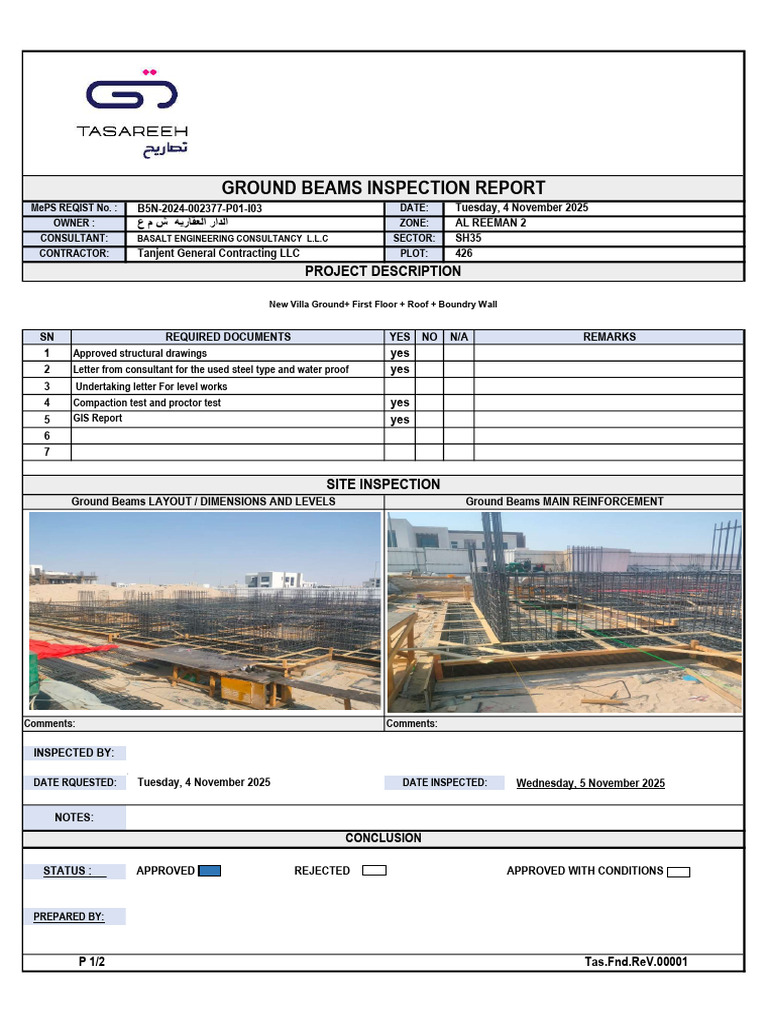 Inspection Form | PDF