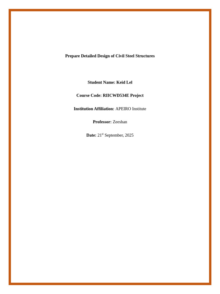 Civil Steel Structure Design Project | PDF | Bending | Beam (Structure)