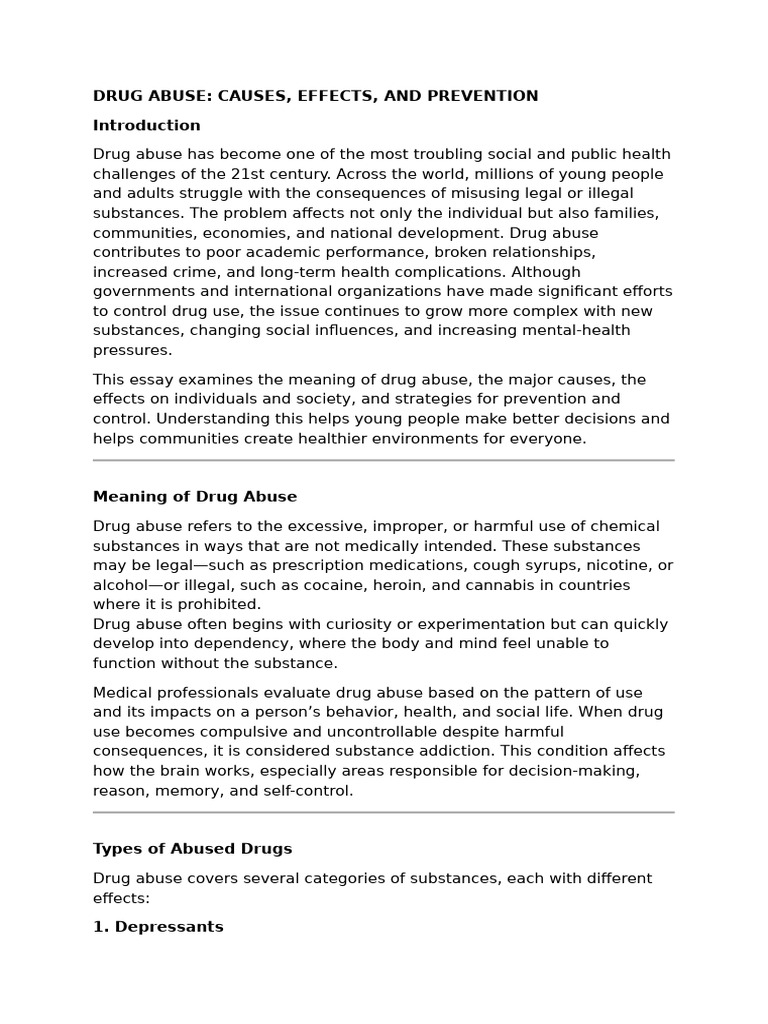 drug abuse | PDF | Substance Abuse | Adolescence